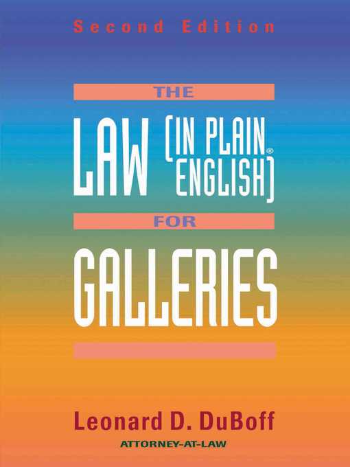 Title details for The Law (in Plain English) for Galleries by Leonard D. Duboff - Available